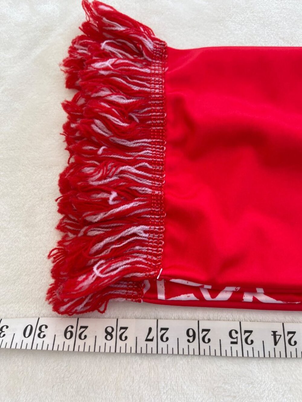New York Red Bulls Soccer Scarf Red Polyester W/ Fringe 60" Fans & Sports Lovers - Picture 9 of 9